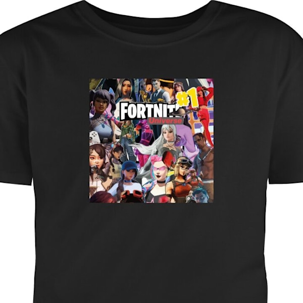 T-paita Aikuisille | Klassinen Aikuisten T-paita Fortnite musta XXL