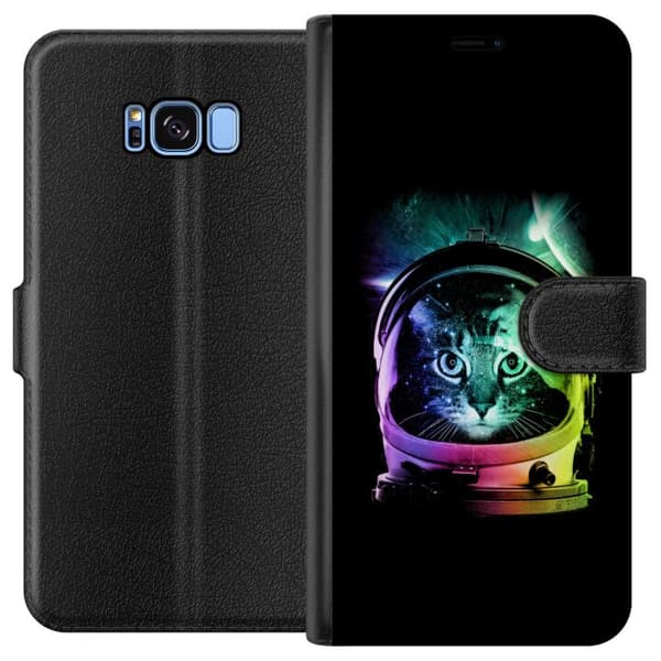 Kompatibelt Plånboksfodral till Samsung Galaxy S8 Space Cat