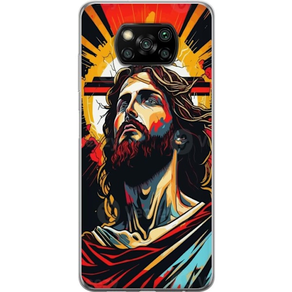 Xiaomi Poco X3 NFC Läpinäkyvä kuori Jeesus ja Kortti - usko