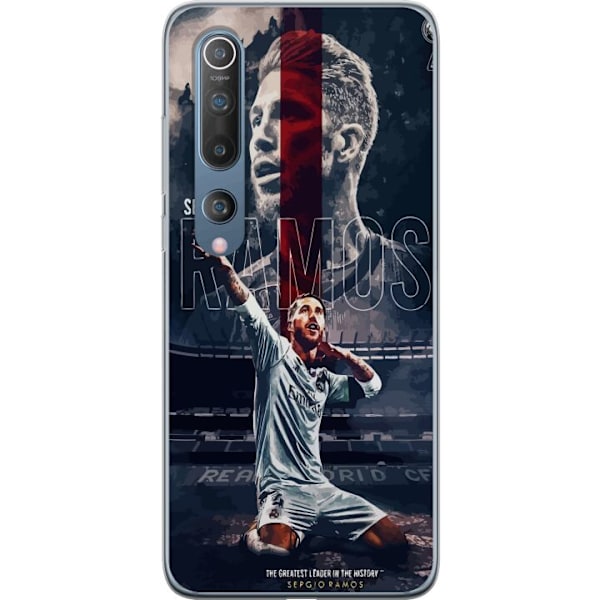 Xiaomi Mi 10 5G Läpinäkyvä kuori Ramos Jalkapallolegenda Motiivi Pelaaja Real Madrid Espanja Takaisin Ikoni Nimi Jalkapallotähti Urheilu