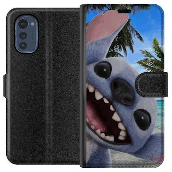 Motorola Moto E32s Plånboksfodral Stitch mobilskal med Palmer i söt vänskapsdesign