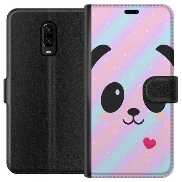 OnePlus 6T Lompakkokotelo Sateenkaari Panda