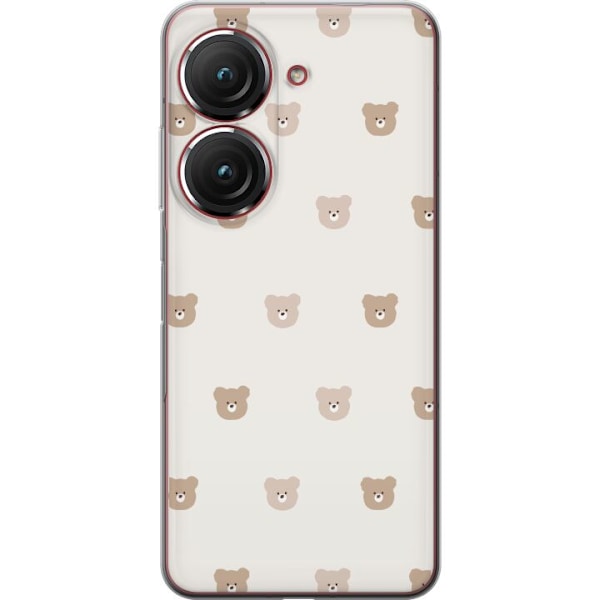 Asus Zenfone 9 Läpinäkyvä kuori Teddy-tausta - söpöt teddykarhut pehmeällä taustalla