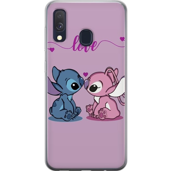 Samsung Galaxy A40 Läpinäkyvä kuori Lilo & Stitch – Angel