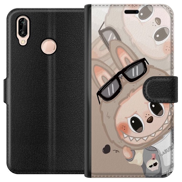 Huawei P20 lite Lompakkokotelo Labubu Rainbow Chaos