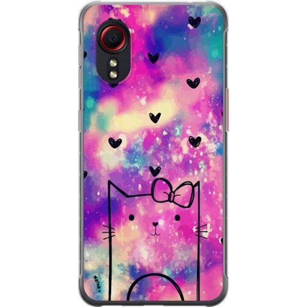 Samsung Galaxy Xcover 5 Läpinäkyvä kuori  Kissantassulla sydämmet