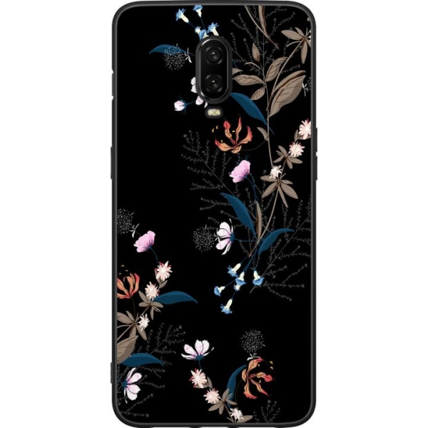 OnePlus 6T Svart deksel Blomster