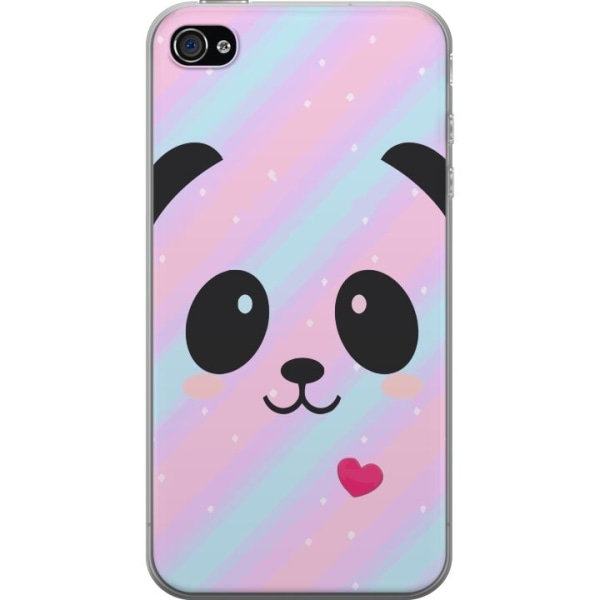Apple iPhone 4 Gjennomsiktig deksel Regnbue Panda