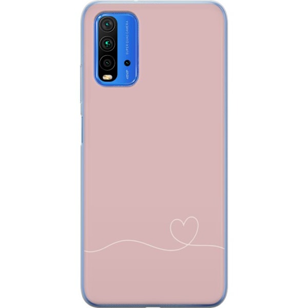 Xiaomi Redmi Note 9 4G Gennemsigtig cover Lyserød Hjerne Desi