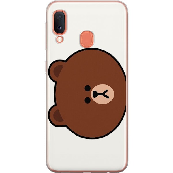 Samsung Galaxy A20e Läpinäkyvä kuori line friends brown