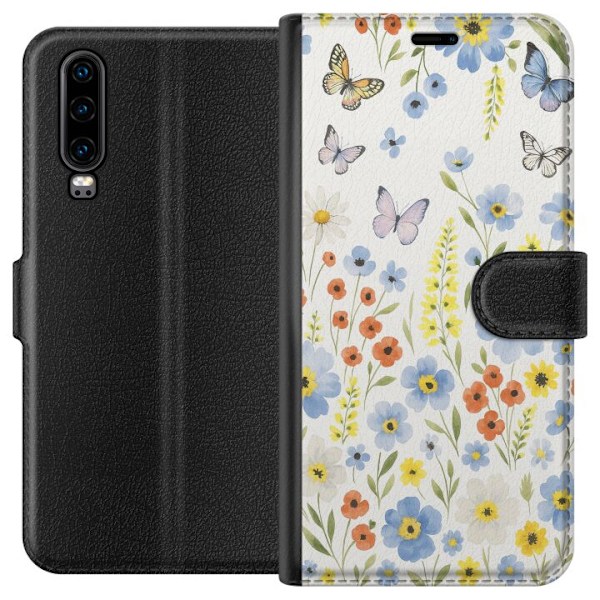 Huawei P30 Plånboksfodral Sommarblommor