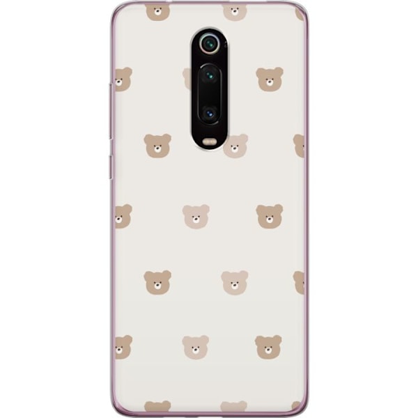 Xiaomi Mi 9T Pro  Läpinäkyvä kuori Teddy-tausta - söpöt teddykarhut pehmeällä taustalla