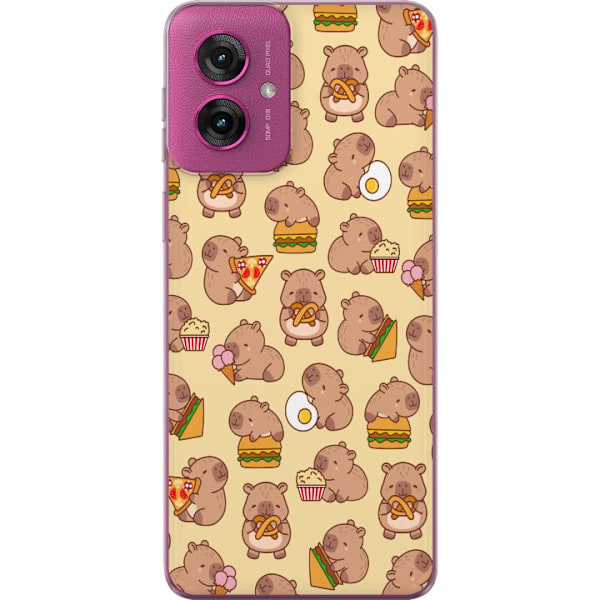 Motorola Moto G55 Läpinäkyvä kuori Kawaii capybara puhelinkotelo useilla söpöillä hahmoilla