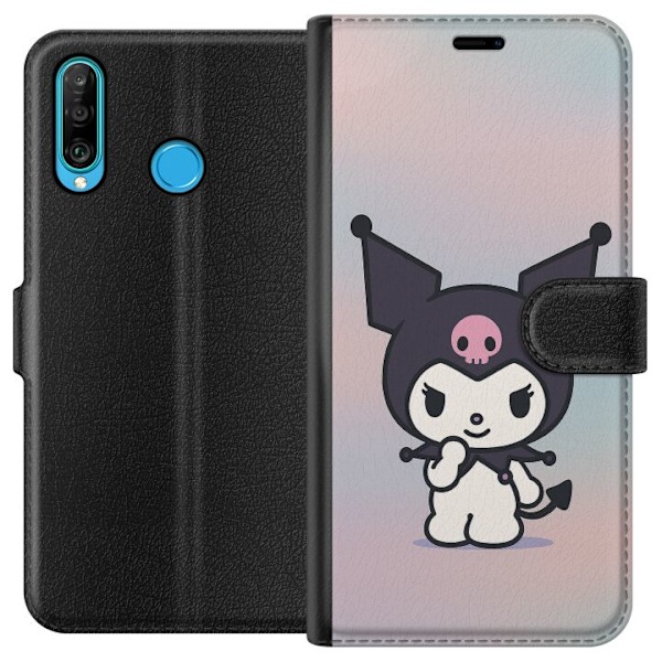 Huawei P30 lite Tegnebogsetui Kawaii Sanrio Kuromi