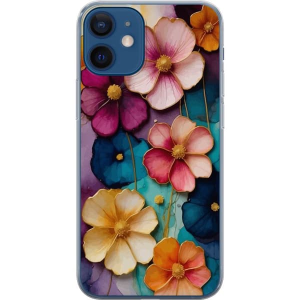 Kompatibelt Mobildeksel til Apple iPhone 12 mini Blomster Farger