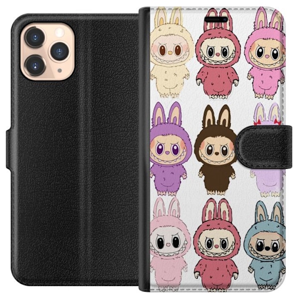 Apple iPhone 11 Pro Plånboksfodral Labubu Pink Monster – Popkonst med Kawaii-touch