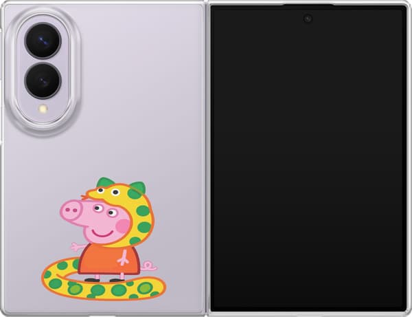 Kompatibelt Mobilskal till Samsung Galaxy Z Fold8 Ormgris - Orange motiv med tecknad gris i ormdräkt. orange