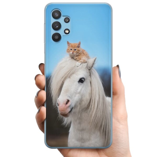 Samsung Galaxy A32 5G TPU Mobildeksel Hest & Katt
