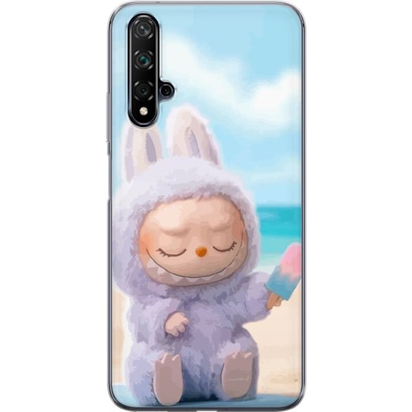 Huawei nova 5T Genomskinligt Skal Labubu Pink Mood – Rosa mo