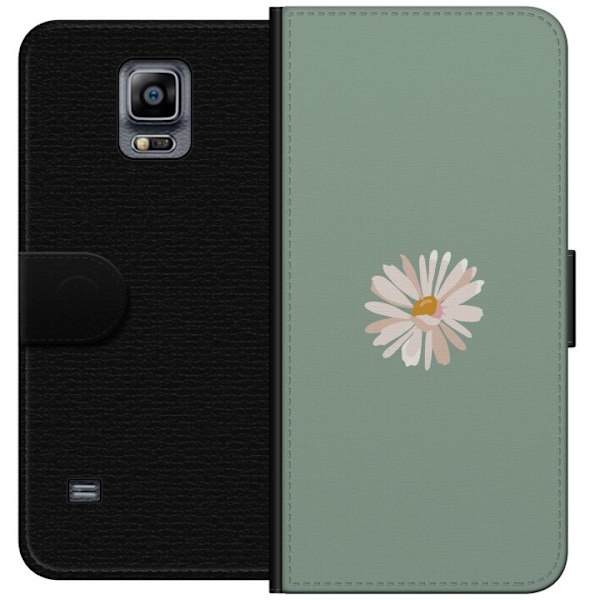 Samsung Galaxy Note 4 Plånboksfodral Grön Minimalblomma –