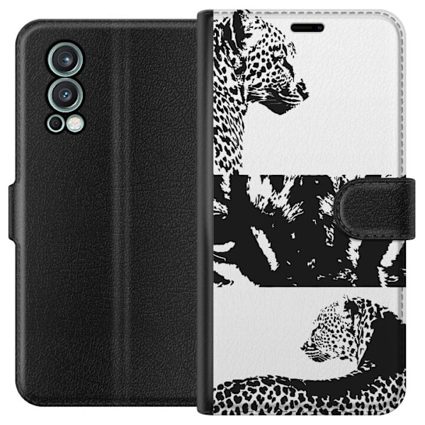 OnePlus Nord 2 5G Tegnebogsetui Leopard Faces