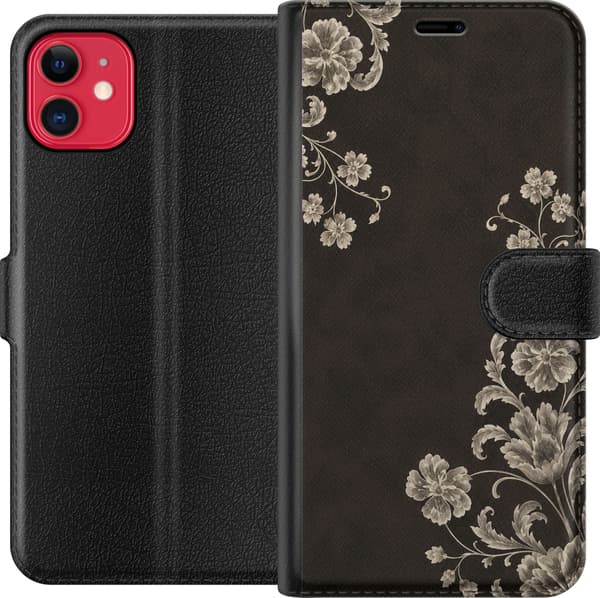 Kompatibelt Plånboksfodral till Apple iPhone 11 Midnight Botanica svart
