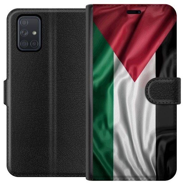 Samsung Galaxy A71 Tegnebogsetui Palestinaflaget – ikonisk frihedssymbol i rød, sort, hvid og grøn