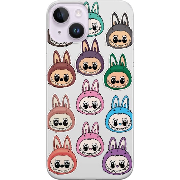 Apple iPhone 15 Plus Läpinäkyvä kuori Labubu Macaron Monste