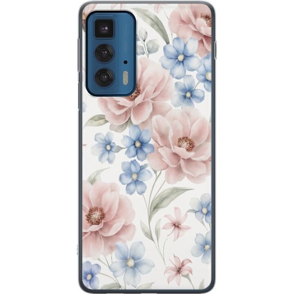 Motorola Edge 20 Pro Gennemsigtig cover Romantiske blomster
