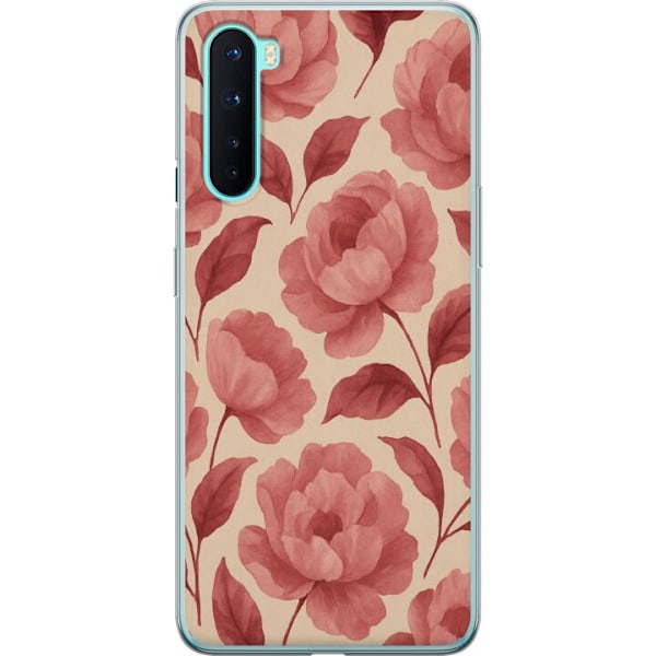 OnePlus Nord Läpinäkyvä kuori Ruusun Kukinta