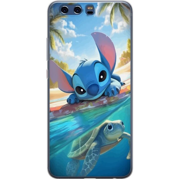 Huawei P10 Genomskinligt Skal Stitch med sköldpadda – söt