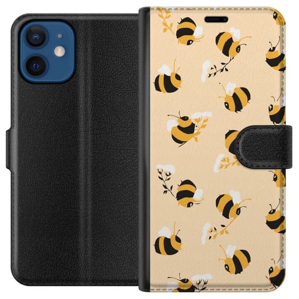 Kompatibelt Plånboksfodral till Apple iPhone 12 mini Humlor Mönster