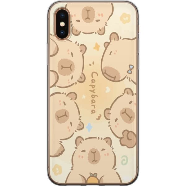 Kompatibel Mobilcover til Apple iPhone XS Søde kapybaraer, pasteldesign, søde flodsvin i bløde farver, sød varm stil med charme og legende energi
