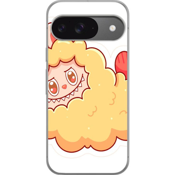 Google Pixel 9 Pro Läpinäkyvä kuori Labubu Pesukarhu Pop Mart Hahmo Keräilyesine Söpö Suunnittelu Suosittu Teema Taideteos Leikkisarja