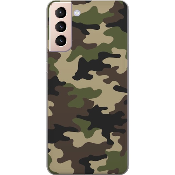 Samsung Galaxy S21 Läpinäkyvä kuori Metsä camo