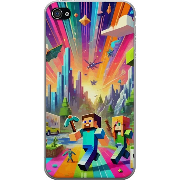 Apple iPhone 4s Gennemsigtig cover Fortnite vs Minecraft