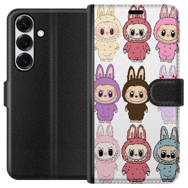 Samsung Galaxy S25 Tegnebogsetui Labubu Pink Monster - Popkunst med Kawaii-touch