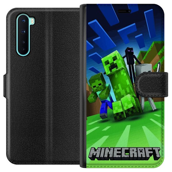OnePlus Nord Plånboksfodral Minecraft Creeper mobilskal i klassisk grön pixelstil