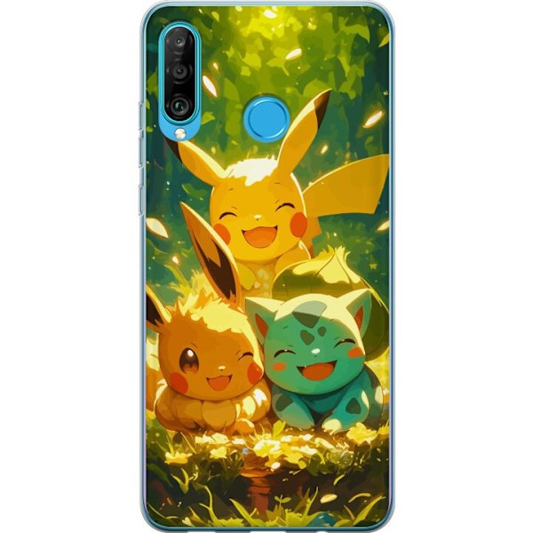 Huawei P30 lite Gennemsigtig cover Pixelmonster spillestil - f