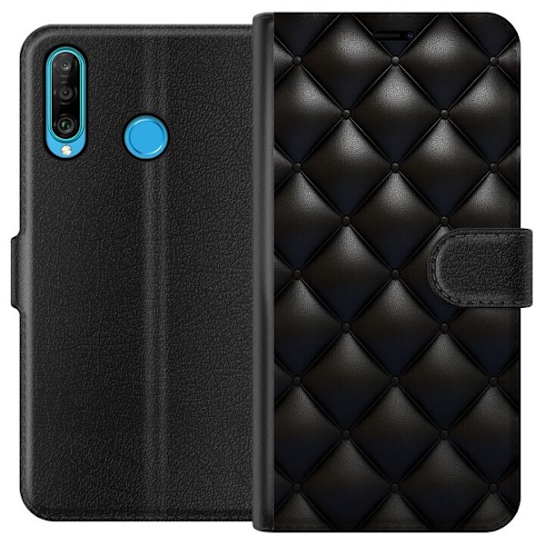 Huawei P30 lite Tegnebogsetui Læder Sort