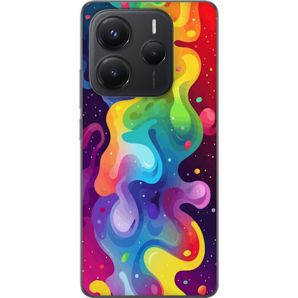 Xiaomi Redmi Note 14 Genomskinligt Skal Color Splash Abstrakt Konst Design Färgstarkt Mönster Modern Populär Väggkonst Grafiskt Trend
