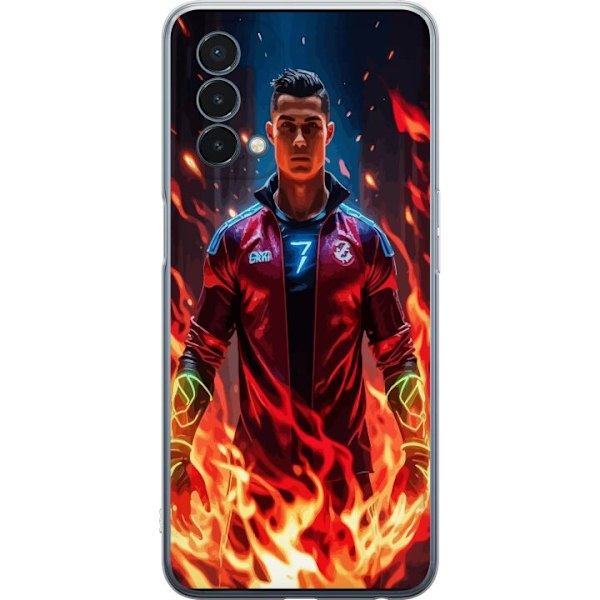 OnePlus Nord N200 5G Läpinäkyvä kuori Ronaldo Inferno - jalkapallolegenda liekeissä