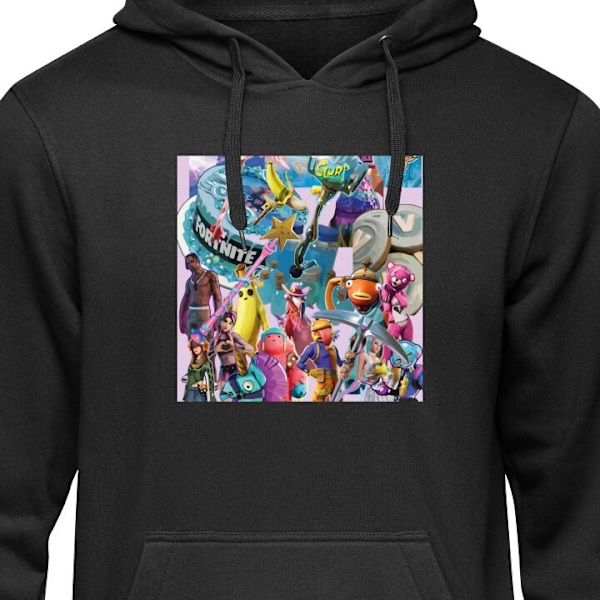 Barn-Hoodie | Mjuk Huvtröja för Barn Fortnite svart 7-8 År