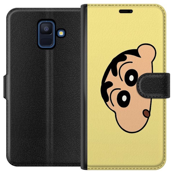 Samsung Galaxy A6 (2018) Lompakkokotelo Peeking Shinchan