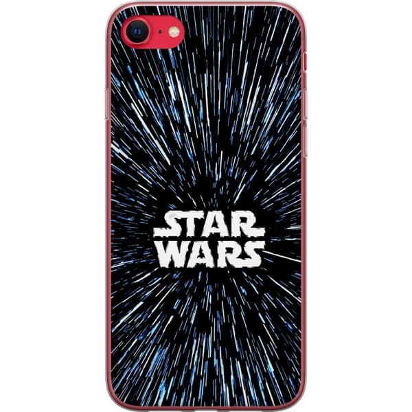 Kompatibel Mobilcover til Apple iPhone SE (2020) Star Wars-logo med hyperspace-stjerner i ikonisk sci-fi-design sort