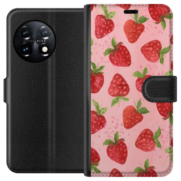 OnePlus 11R Plånboksfodral Strawberry Dreams – jordgubbsmö