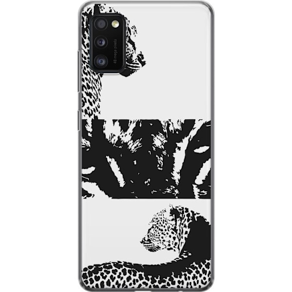 Samsung Galaxy A41 Genomskinligt Skal Leopard Faces – trendigt mönster med leopardansikten