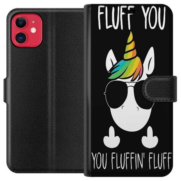 Kompatibel Tegnebogsetui til Apple iPhone 11 Fluffy Unicorn