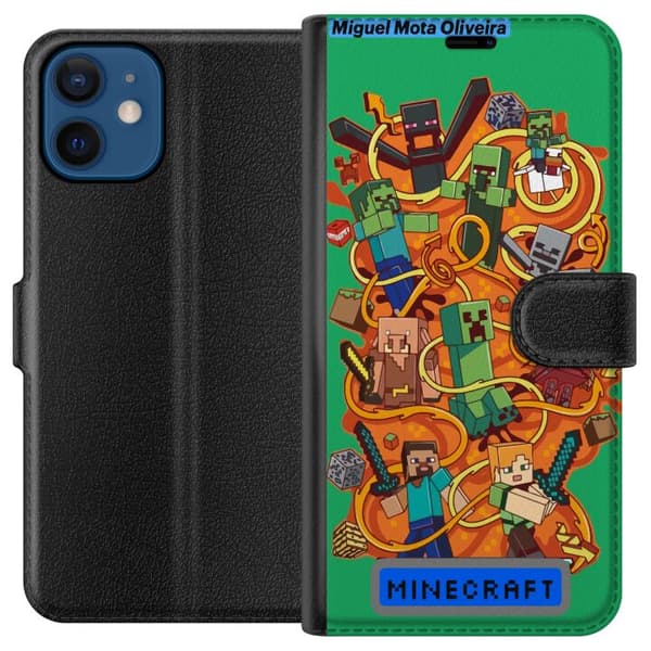 Kompatibel Tegnebogsetui til Apple iPhone 12 mini Minecraft