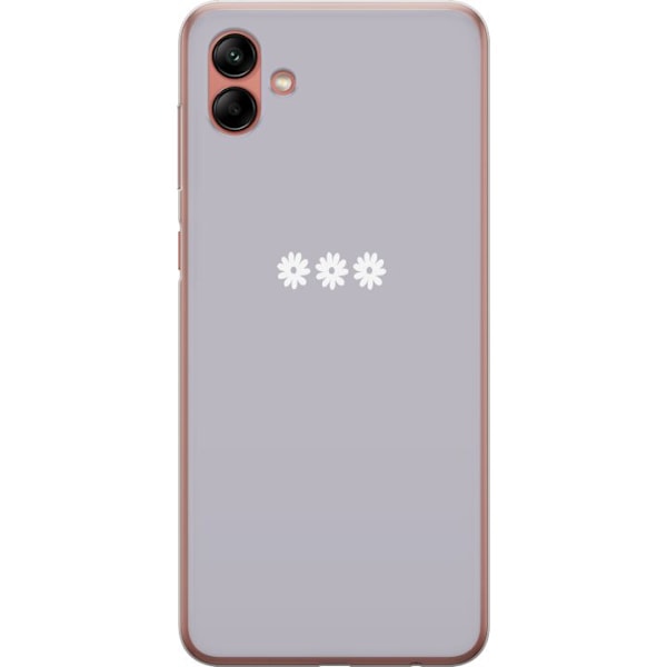 Samsung Galaxy A04 Läpinäkyvä kuori Lila Blomminimalismi - tyylikäs kukkakuva lila taustalla
